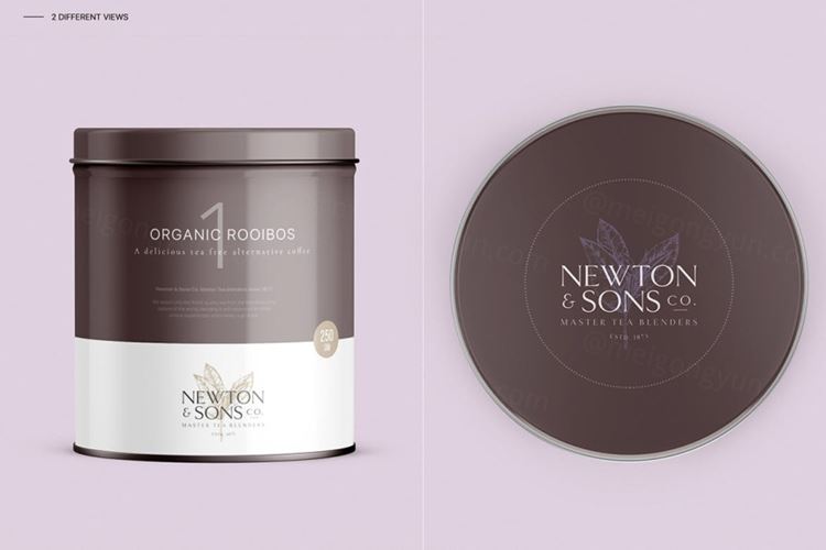 优雅高品质的圆形金属盒子样机展示模型mockups