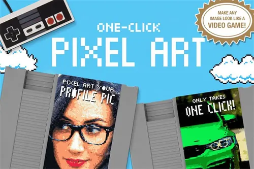 像素效果PS动作文件 Pixel Art One Click Acti