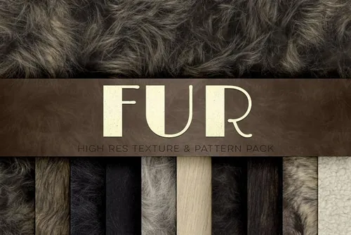 15种动物皮毛质感图层样式素材FUR Styles