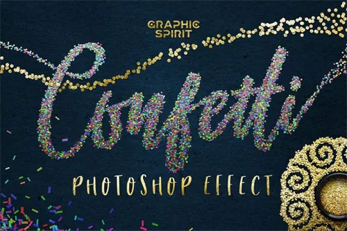 五彩纸屑Photoshop动作集Confetti Photoshop