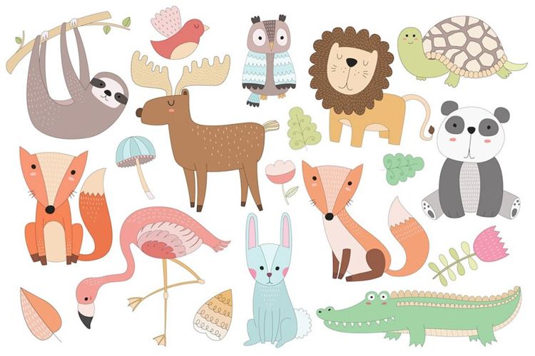 Cute Animal Vector-amp; PNG Clipart Set