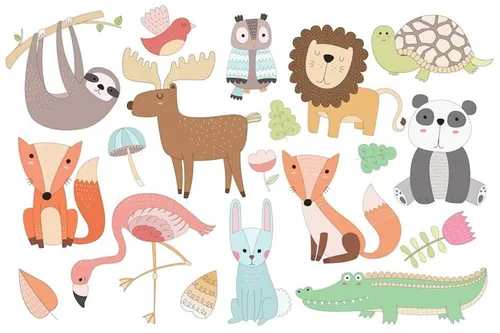 Cute Animal Vector-amp; PNG Clipart Set