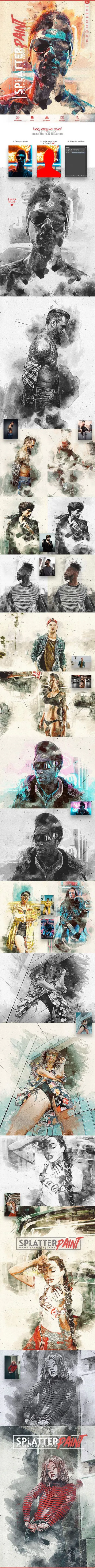 打造彩色油墨飞溅效果的PS动作