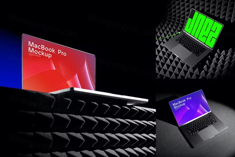 高质量苹果笔记本网页UI设计贴图展示样机模板 MacBook
