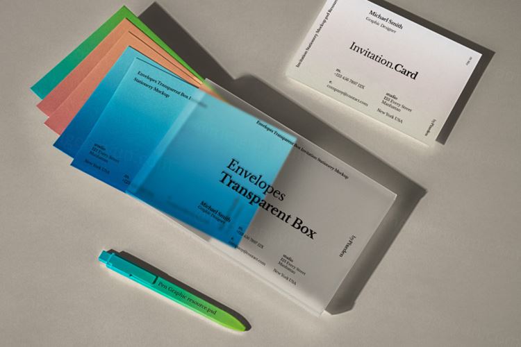 高质量信封透明袋子品牌设计贴图展示样机模板 Envelope