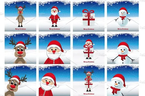 圣诞节矢量插画素材包Christmas Vector Bundle