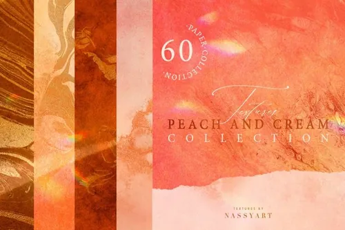 60种浅褐桃色奶油粗糙做旧纹理素材 60 Peach and