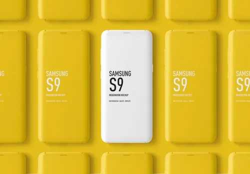 三星s9白模手机贴图展示样机模版 Minimal Samsung Galaxy S9 Mockups