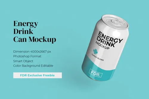 易拉罐汽水可乐包装设计提案样机PSD模板免费下载 Large Soda Can Mockup