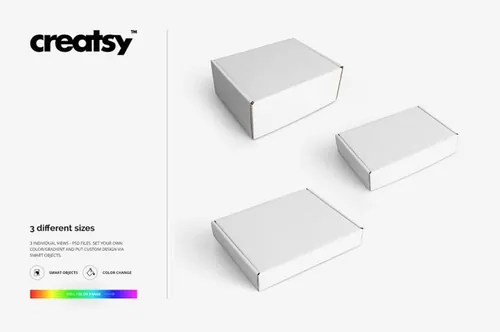 快递包裹包装盒子样机模板 Mailing Box 2 Mockup Set