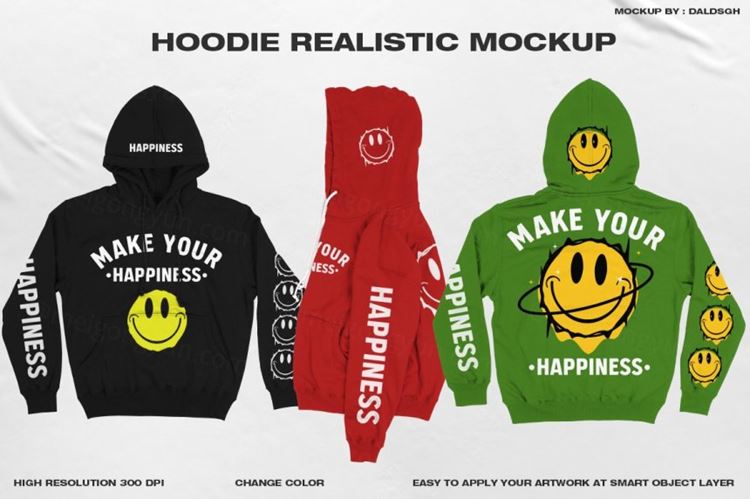 街头潮牌服饰连帽衫卫衣服装设计提案展示样机模板 HOODIE
