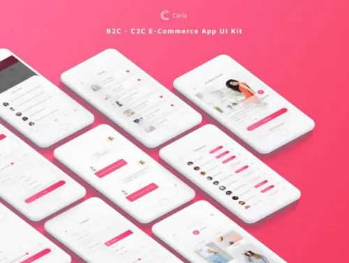 高品质B2C和C2C电商平台APP界面UI工具包 Caria - eCommer