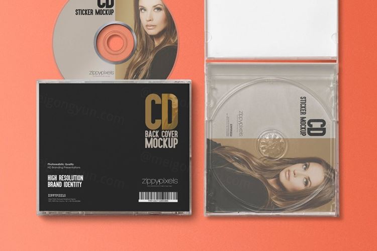 高品质CD光盘光碟包装设计VI样机展示模型 cd-label-case-mockups-2