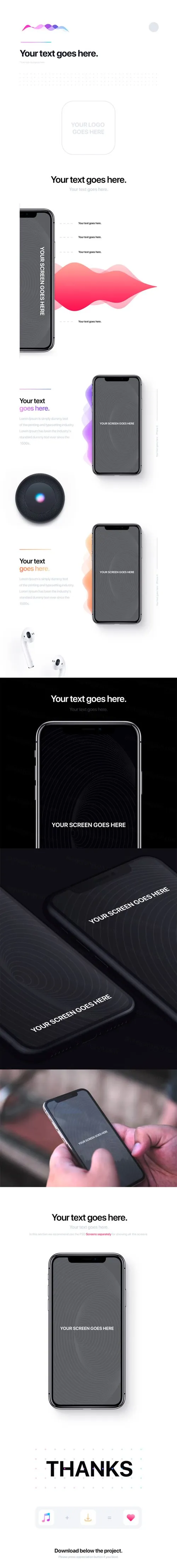 音乐APP项目提案UI展示模版完整版 Music Project Template