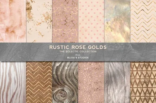 纯粹的玫瑰金背景纹理素材包 Rustic Rose Gold