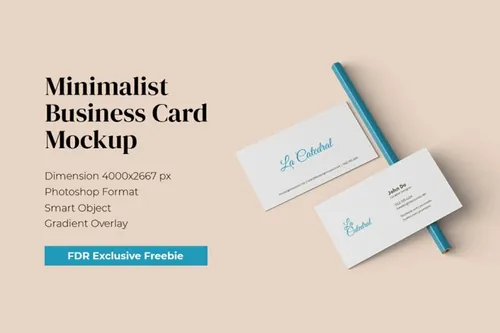 极简名片设计提案样机模板免费下载 Minimalist Business Card Mockup