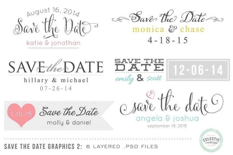 Save the Date Overlays Layered .psd