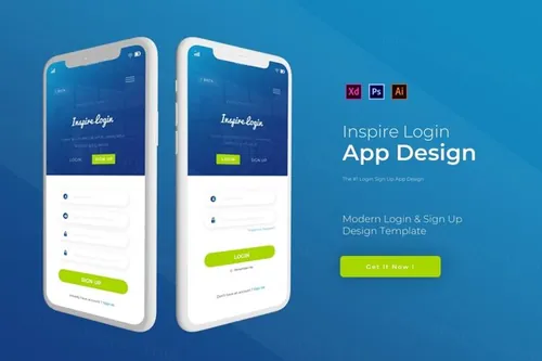 登录UI APP应用程序模板（AI,PSD,XD）