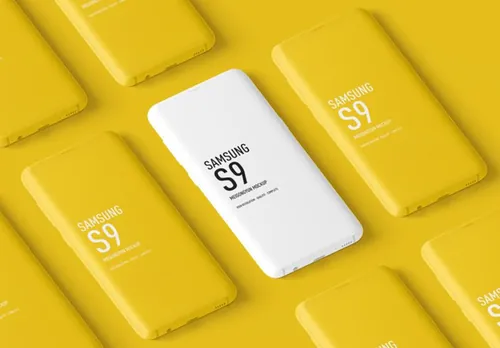三星s9白模手机贴图展示样机模版 Minimal Samsung Galaxy S9 Mockups