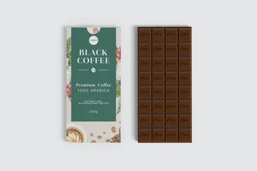 正视角度巧克力包装样机（PSD）