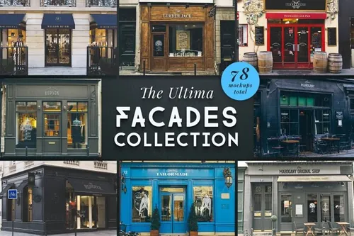 欧美街景店铺店招招牌样机设计素材 The Ultima Facades Collection