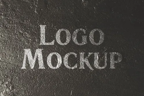 铁板上的logo设计展示样机下载（PSD）