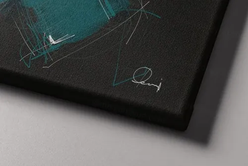 高品质逼真外观肌理白色帆布材质画布画框画廊陈设陈列样机