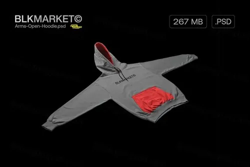 潮流街头潮牌连帽衫卫衣图案印花设计样机模板素材 Angled-Hoodie.psd - Streetwear