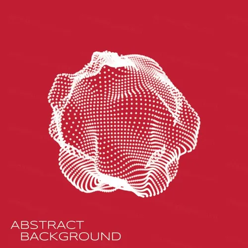 三维发光粒子球体科学技术EPS矢量插画素材 3D deformed glowing sphere