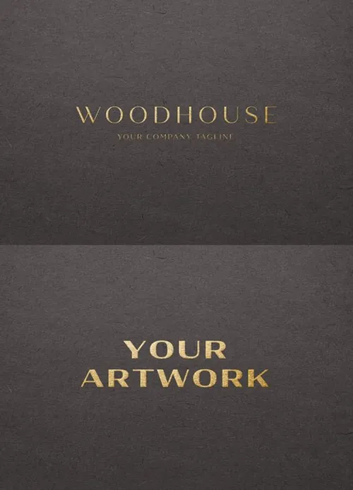 黑纸上的金箔企业品牌logo展示样机