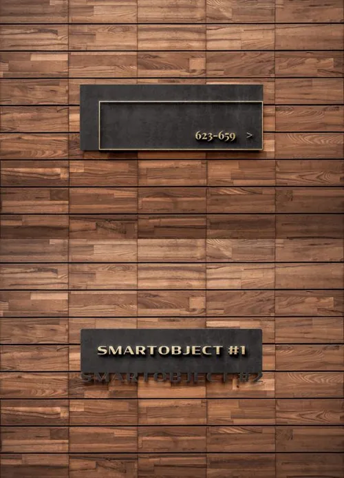 木墙上的石头金字logo标志设计样机模板