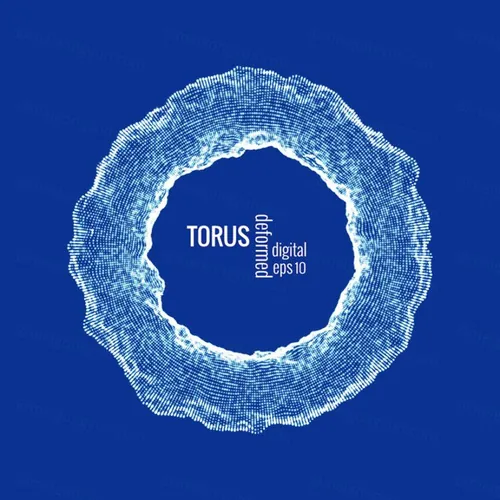 三维发光粒子球体科学技术EPS矢量插画素材 3D deformed glowing sphere