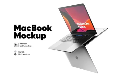 高品质的时尚高端逼真质感MacBook Pro UI样机展示模型