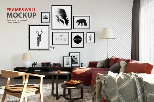 居家室内相框画框墙纸设计样机模板 Wall Mockup 02