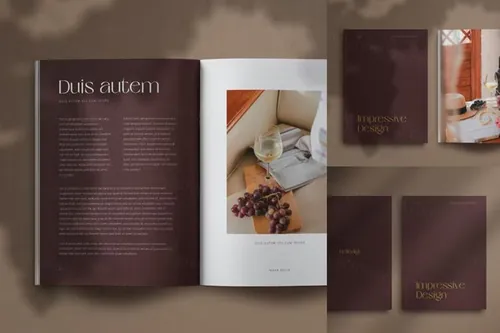 杂志书籍内页封面设计贴图展示样机模板 Autem – Por