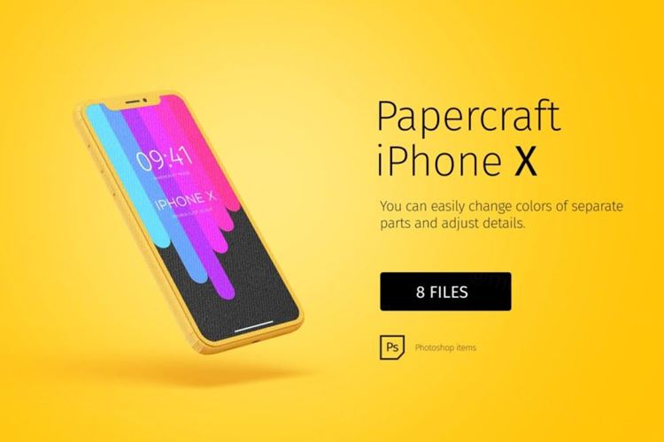 独特的纸质iPhoneX展示模型Paper_model_iPhoneX_mockup