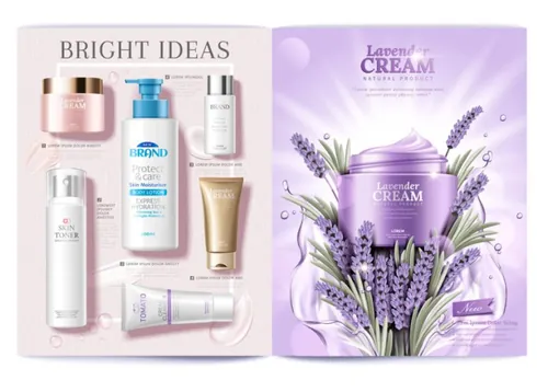 SKINCARE 化妆品画册设计【韩国高端】矢量模板