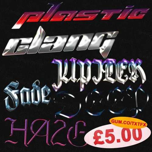 复古怀旧经典金属立体字特效PSD模板素材 TXT FX V1