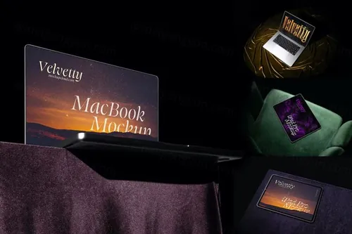 高质量笔记本网页UI设计贴图展示样机模板 Digital D