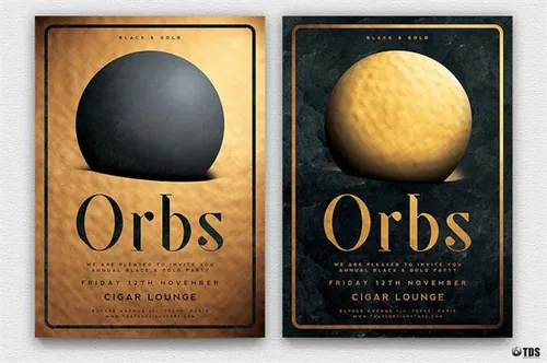 极简主义黑金风格传单PSD模板 Minimal-Black-and-Gold-Flyer-V10