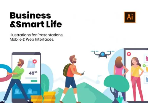 商业与智慧生活插图Smart Life Illustrations