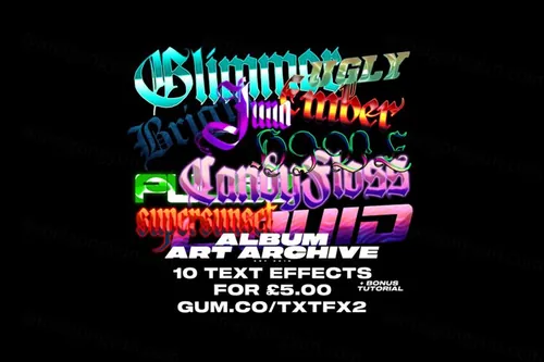 复古怀旧经典金属立体字特效PSD模板素材 TXT FX V2