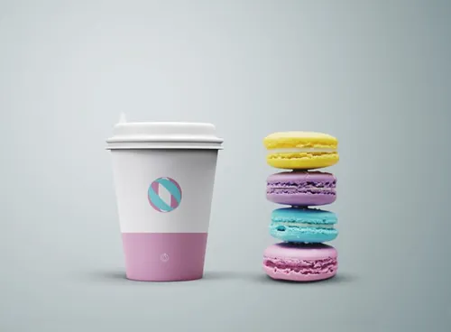Coffee Cup Cookies Mockup