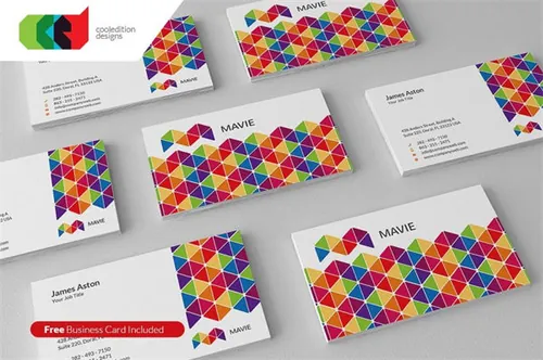 多彩三角形徽标logo模板 Mavie-Logo-Template-Free-BC