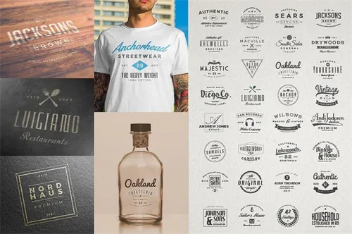 154款复古Logo标志模板大合集154-Vintage-Logos-Bundle-