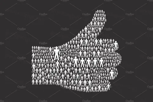 人组成的手矢量插图Like business