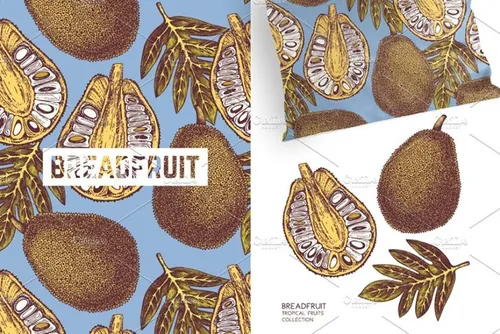 热带水果植物背景纹理图案 Tropical Fruits