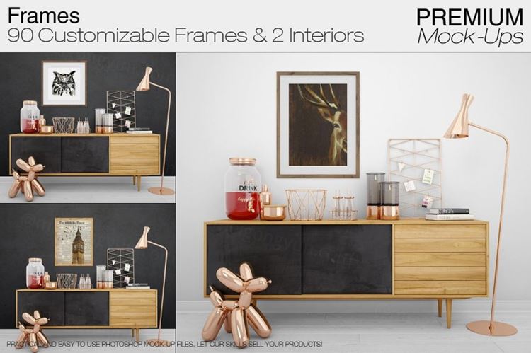 房屋空间框架相框画框展示模型Mockups Frames