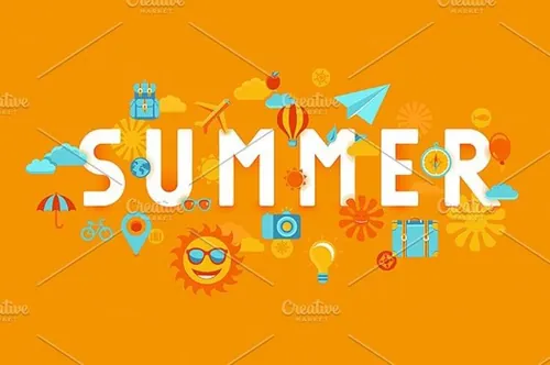 夏天假期度假插图设计素材Summer banner in flat style