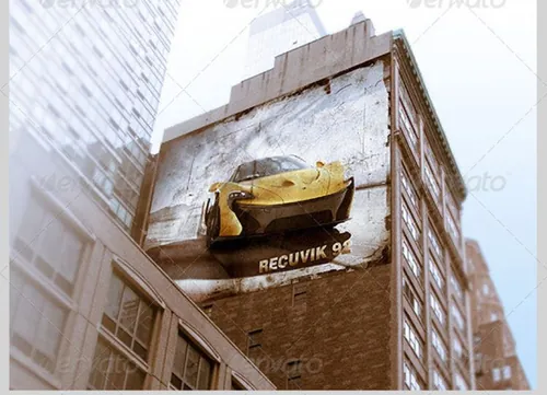 户外建筑海报贴图PSD模板Sign on Buildings Mockup Templates